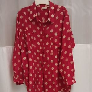 Chic Red Polka Dot Blouse